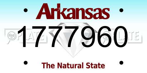 1777960 Arkansas License Plate