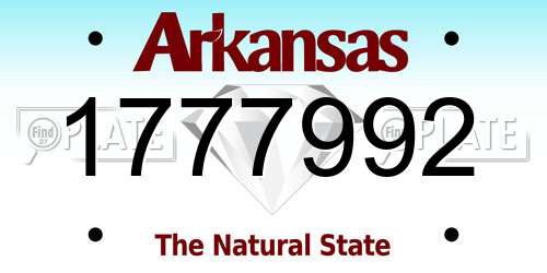 1777992 Arkansas License Plate