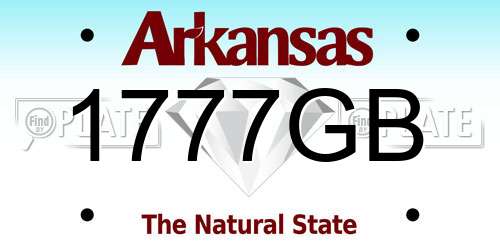 1777GB Arkansas License Plate