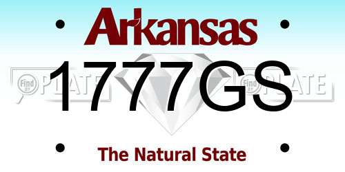1777GS Arkansas License Plate