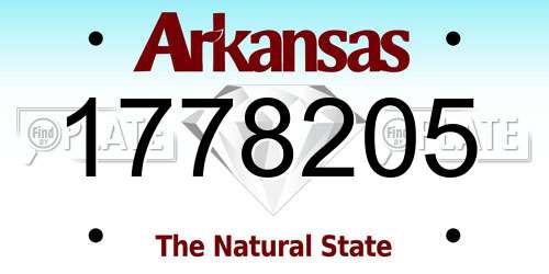 1778205 Arkansas License Plate