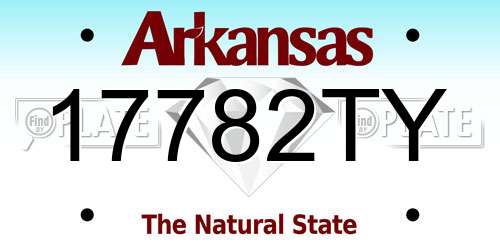 17782TY Arkansas License Plate