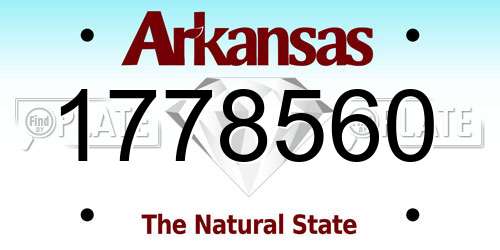 1778560 Arkansas License Plate