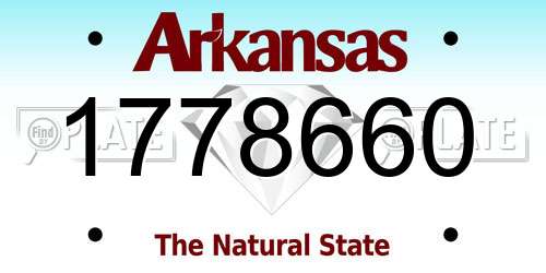 1778660 Arkansas License Plate