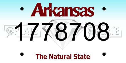 1778708 Arkansas License Plate