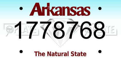 1778768 Arkansas License Plate