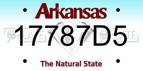 17787D5 Arkansas License Plate