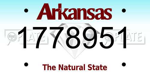 1778951 Arkansas License Plate