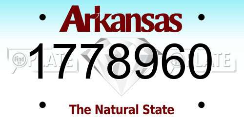 1778960 Arkansas License Plate