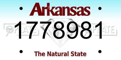 1778981 Arkansas License Plate