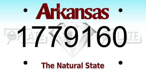 1779160 Arkansas License Plate