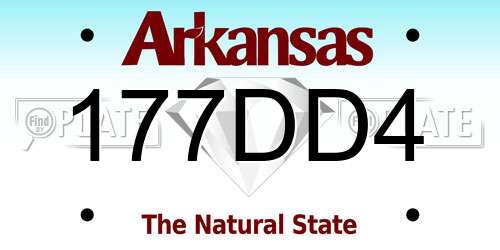 177DD4 Arkansas License Plate
