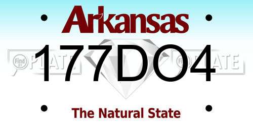 177DO4 Arkansas License Plate