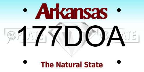177DOA Arkansas License Plate