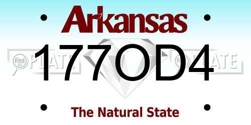 177OD4 Arkansas License Plate