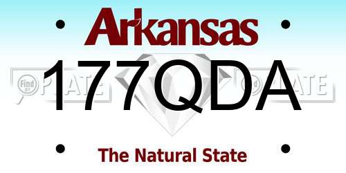 177QDA Arkansas License Plate
