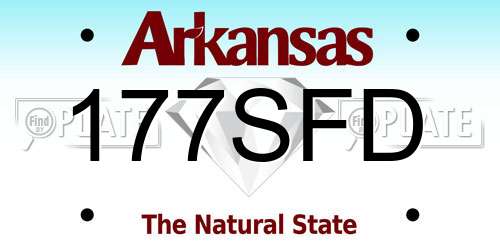 177SFD Arkansas License Plate