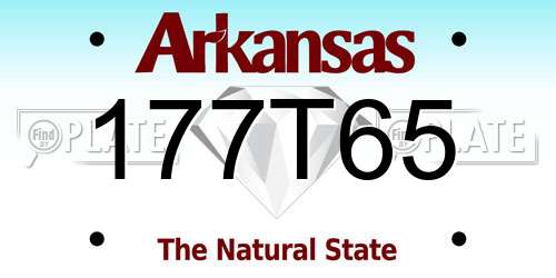 177T65 Arkansas License Plate