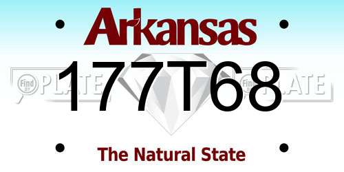 177T68 Arkansas License Plate
