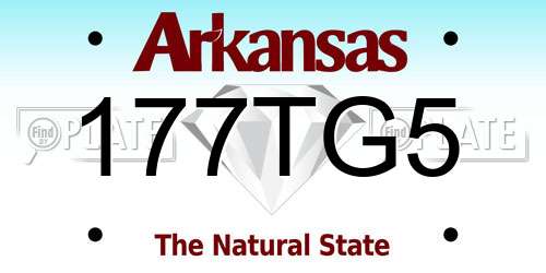 177TG5 Arkansas License Plate