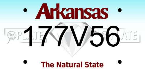 177V56 Arkansas License Plate