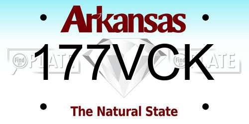 177VCK Arkansas License Plate