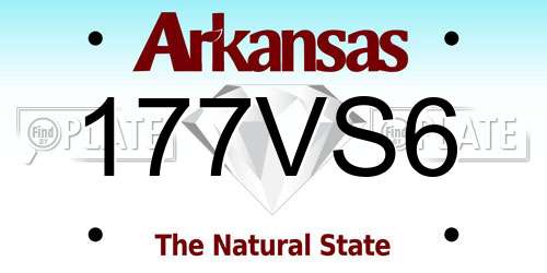 177VS6 Arkansas License Plate