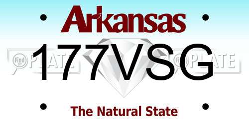 177VSG Arkansas License Plate
