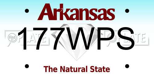 177WPS Arkansas License Plate