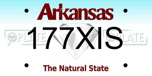 177XIS Arkansas License Plate