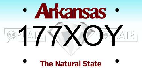 177XOY Arkansas License Plate
