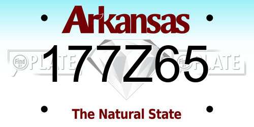 177Z65 Arkansas License Plate