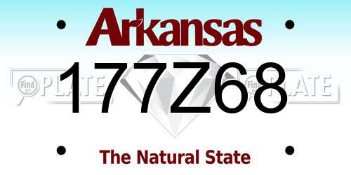 177Z68 Arkansas License Plate