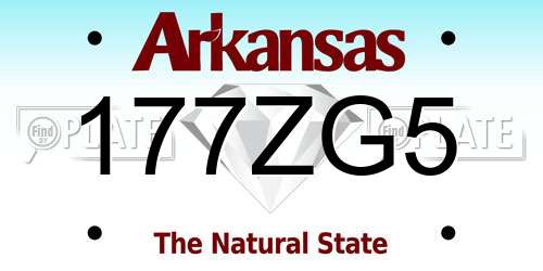 177ZG5 Arkansas License Plate