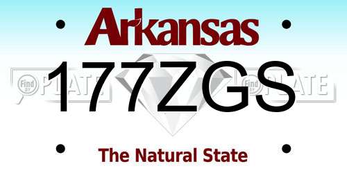 177ZGS Arkansas License Plate