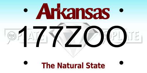 177ZOO Arkansas License Plate