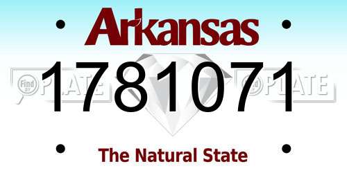 1781071 Arkansas License Plate