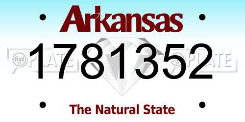 1781352 Arkansas License Plate