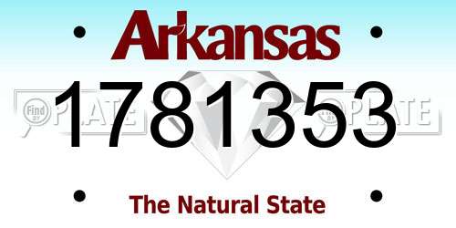1781353 Arkansas License Plate