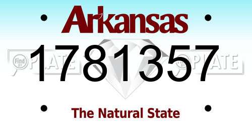 1781357 Arkansas License Plate
