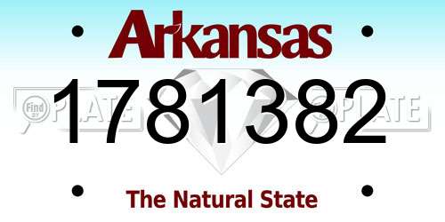 1781382 Arkansas License Plate