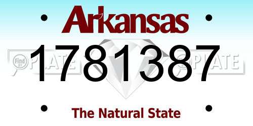 1781387 Arkansas License Plate