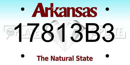17813B3 Arkansas License Plate