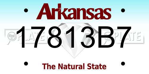 17813B7 Arkansas License Plate