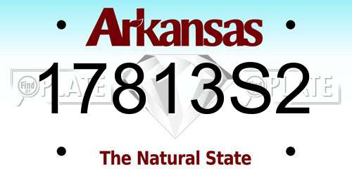 17813S2 Arkansas License Plate