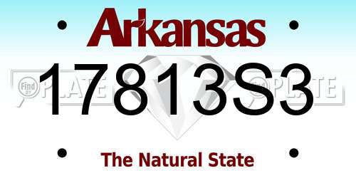 17813S3 Arkansas License Plate