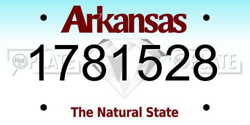 1781528 Arkansas License Plate