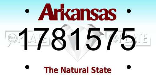 1781575 Arkansas License Plate