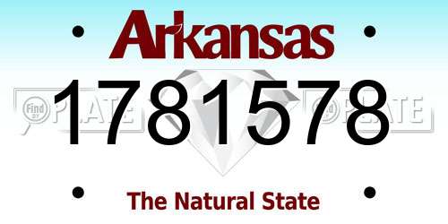 1781578 Arkansas License Plate