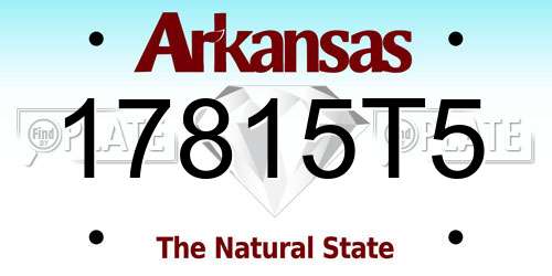 17815T5 Arkansas License Plate